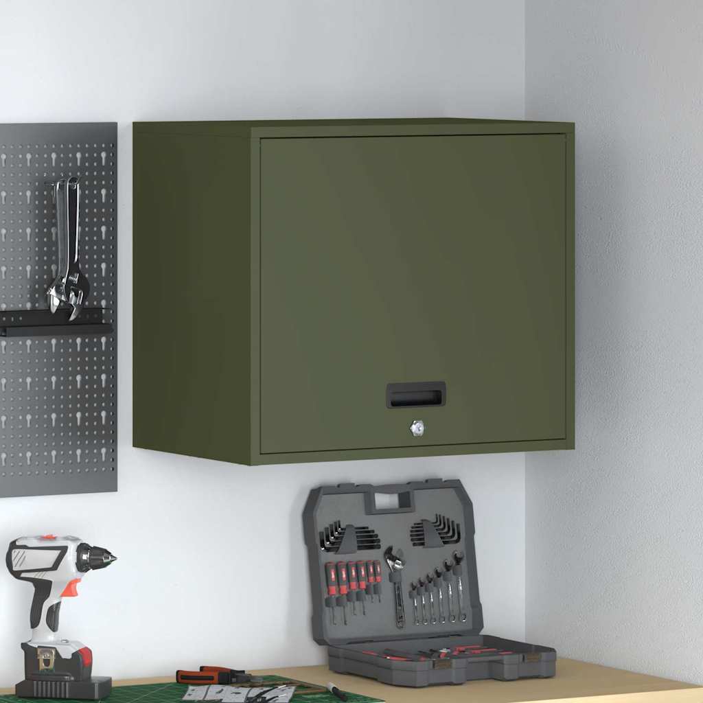 Wandkast voor Garage Olijfgroen 60 x 40 x 53 cm is nu te koop bij PeponiXL, paradijselijk wonen!