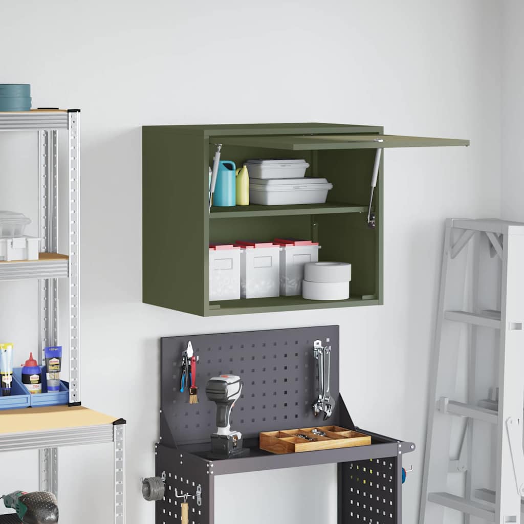 Wandkast voor Garage Olijfgroen 60 x 40 x 53 cm is nu te koop bij PeponiXL, paradijselijk wonen!
