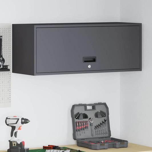 Wandkast voor Garage Zwart 90 x 33 x 35 cm Poedercoating staal is nu te koop bij PeponiXL, paradijselijk wonen!