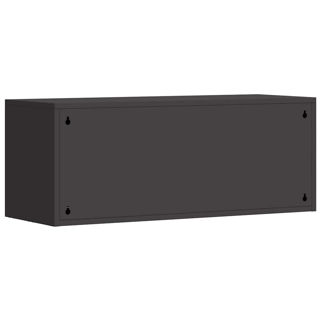 Wandkast voor Garage Zwart 90 x 33 x 35 cm Poedercoating staal is nu te koop bij PeponiXL, paradijselijk wonen!