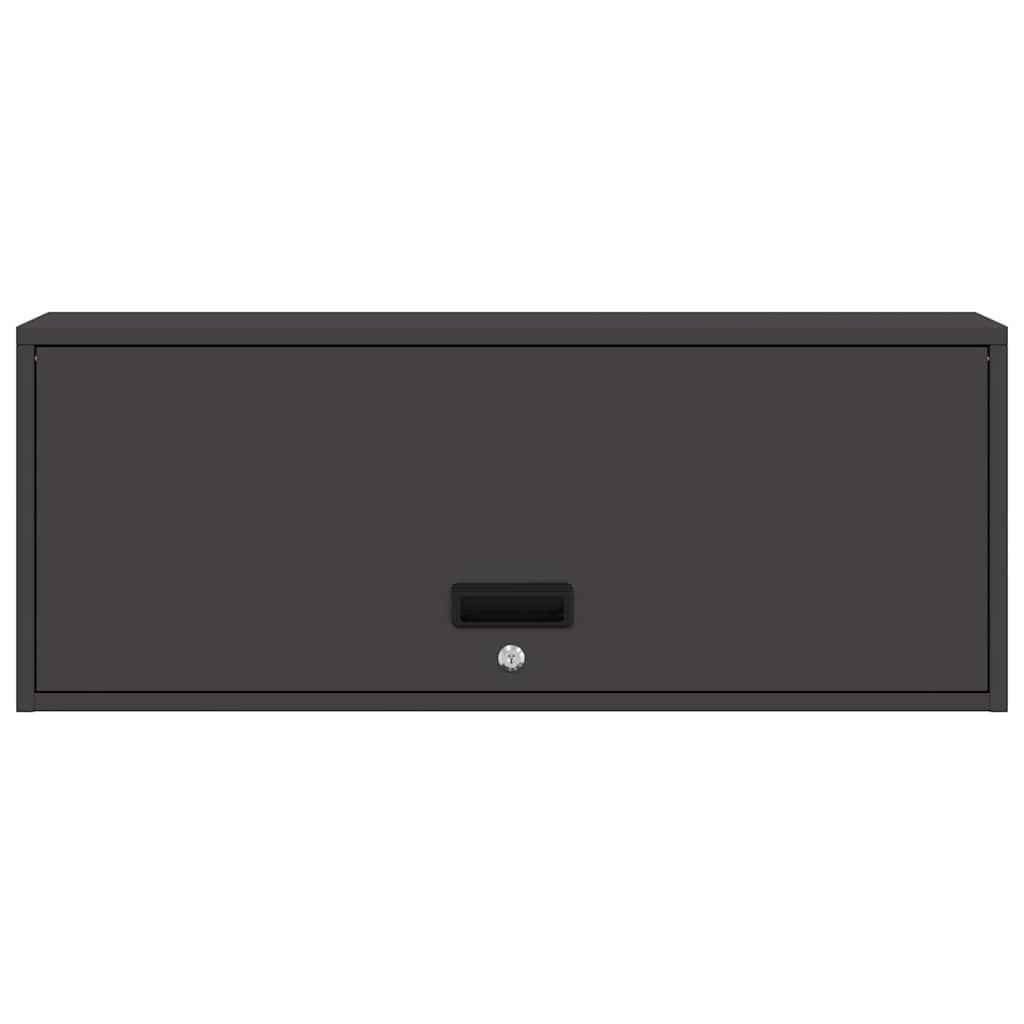 Wandkast voor Garage Zwart 90 x 33 x 35 cm Poedercoating staal is nu te koop bij PeponiXL, paradijselijk wonen!