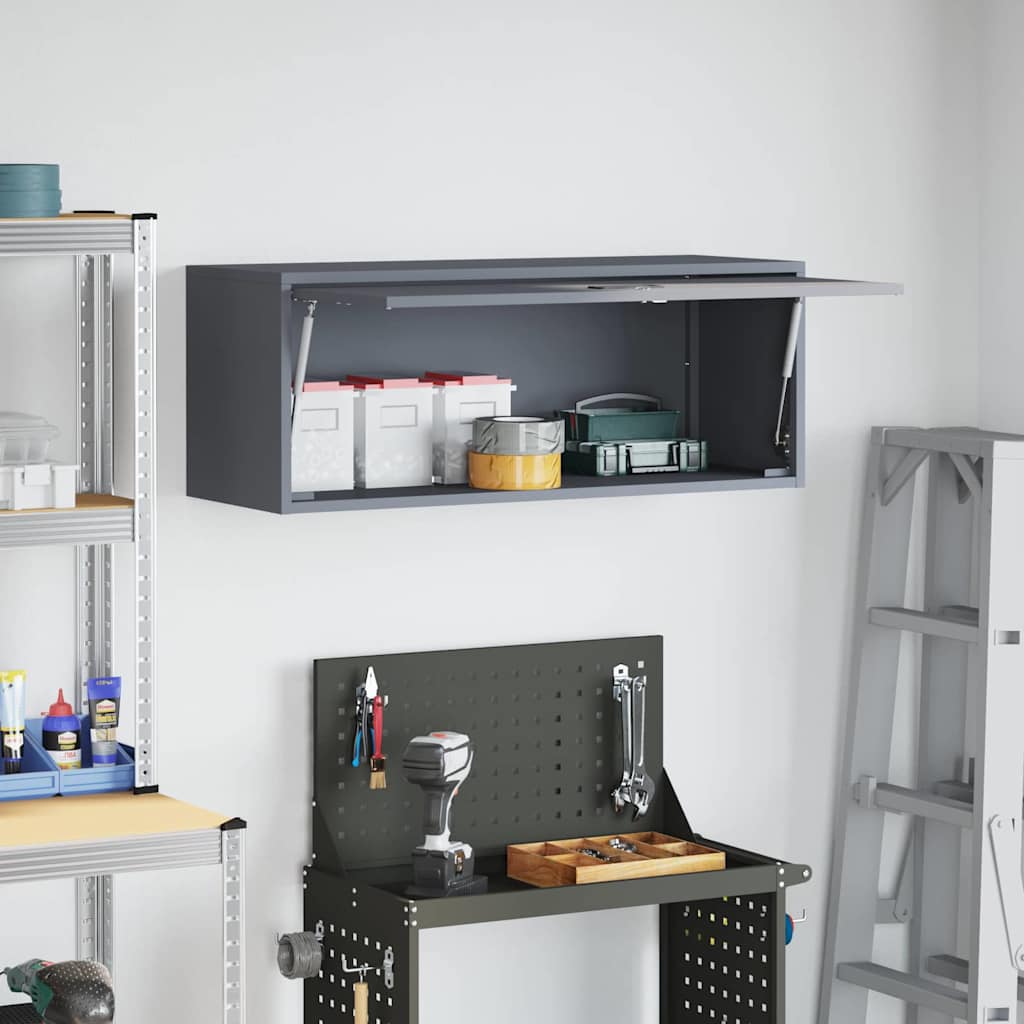 Wandkast voor Garage Antraciet 90 x 33 x 35 cm is nu te koop bij PeponiXL, paradijselijk wonen!