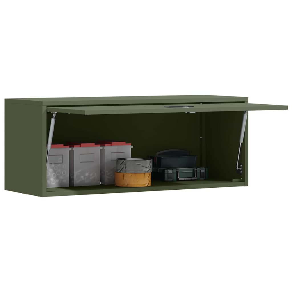 Wandkast voor Garage Olijfgroen 90 x 33 x 35 cm is nu te koop bij PeponiXL, paradijselijk wonen!
