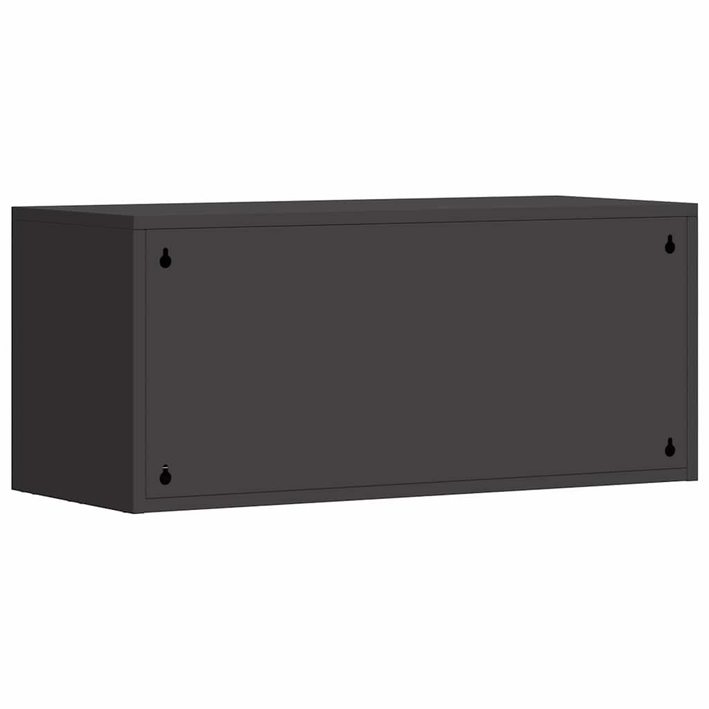 Wandkast voor Garage Zwart 80 x 33 x 35 cm Poedercoating staal is nu te koop bij PeponiXL, paradijselijk wonen!