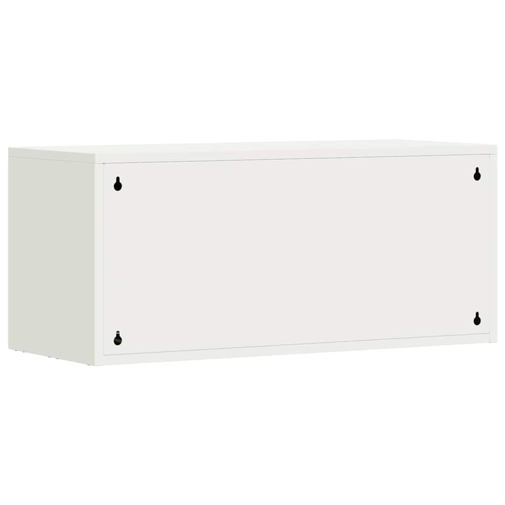 Wandkast voor Garage Wit 80 x 33 x 35 cm Poedercoating staal is nu te koop bij PeponiXL, paradijselijk wonen!