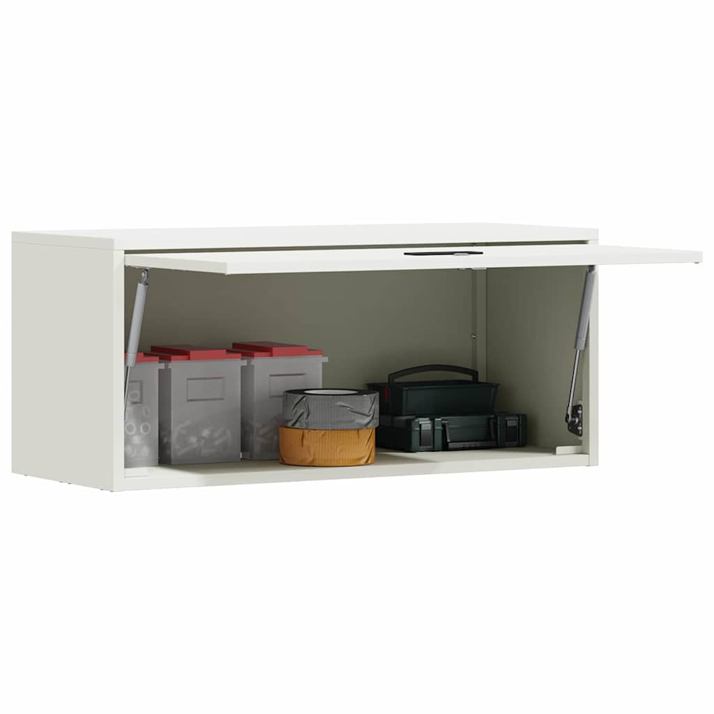 Wandkast voor Garage Wit 80 x 33 x 35 cm Poedercoating staal is nu te koop bij PeponiXL, paradijselijk wonen!