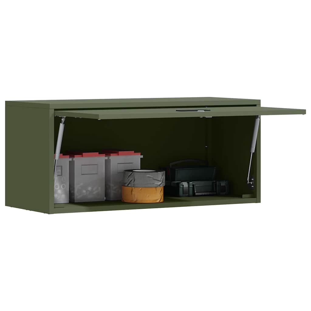 Wandkast voor Garage Olijfgroen 80 x 33 x 35 cm is nu te koop bij PeponiXL, paradijselijk wonen!