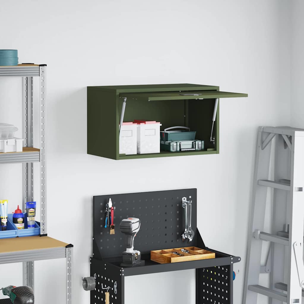 Wandkast voor Garage Olijfgroen 60 x 33 x 35 cm is nu te koop bij PeponiXL, paradijselijk wonen!