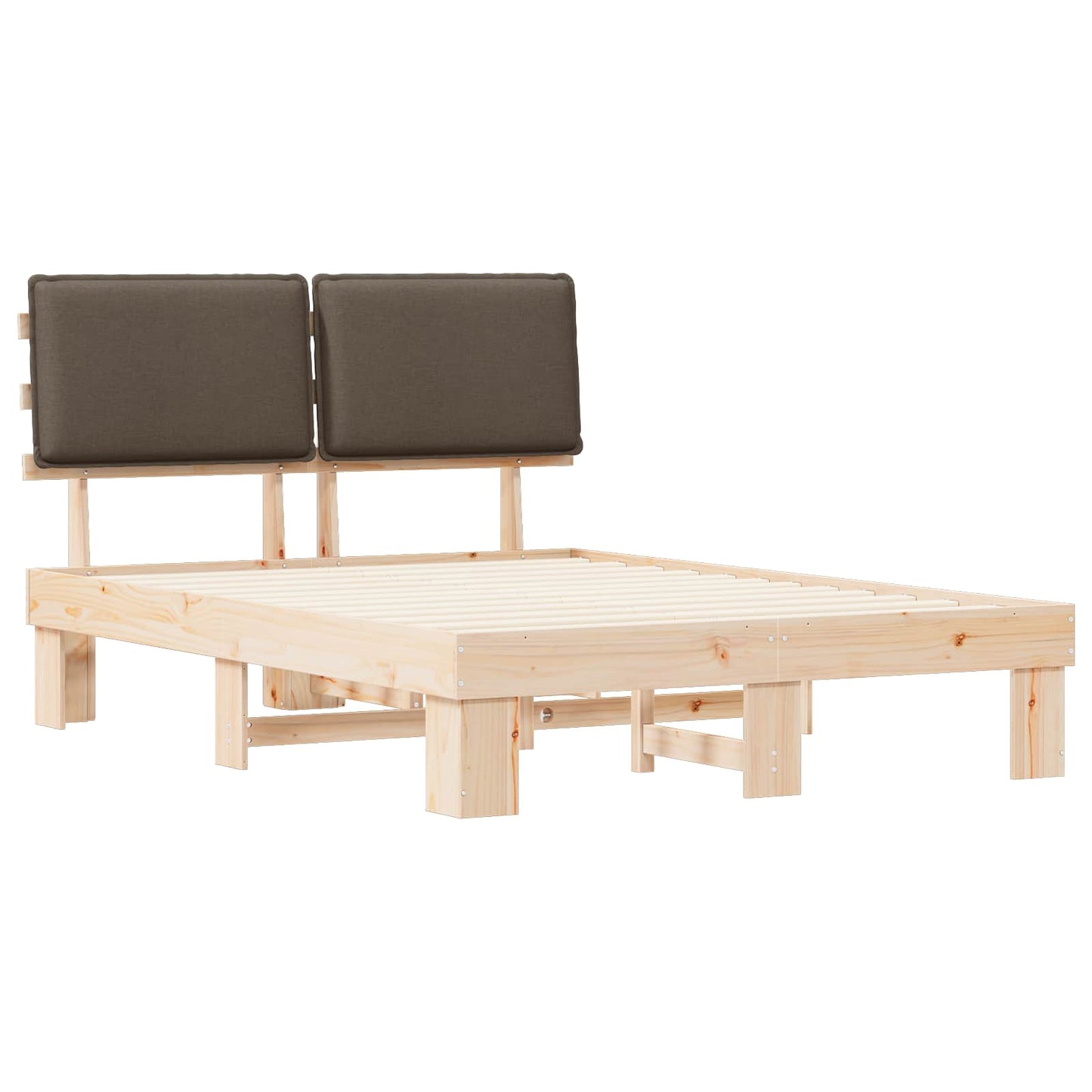 Bedframe met Gevoerd Hoofdgedeelte Taupe 160 x 200 cm is nu te koop bij PeponiXL, paradijselijk wonen!