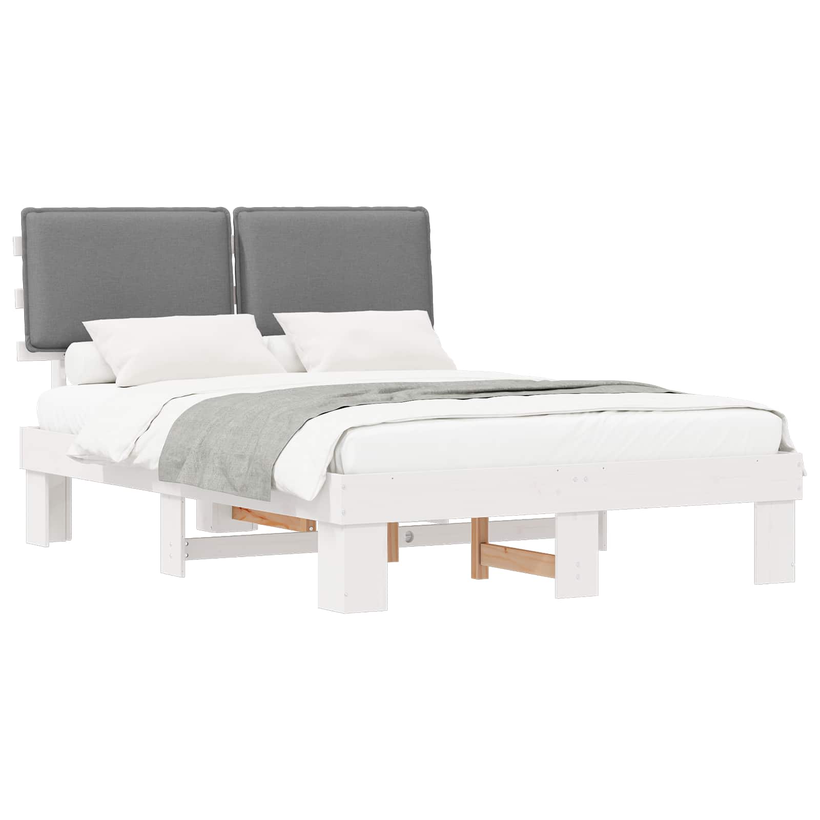 Bedframe met Gevoerd Hoofdgedeelte Lichtgrijs 160 x 200 cm is nu te koop bij PeponiXL, paradijselijk wonen!