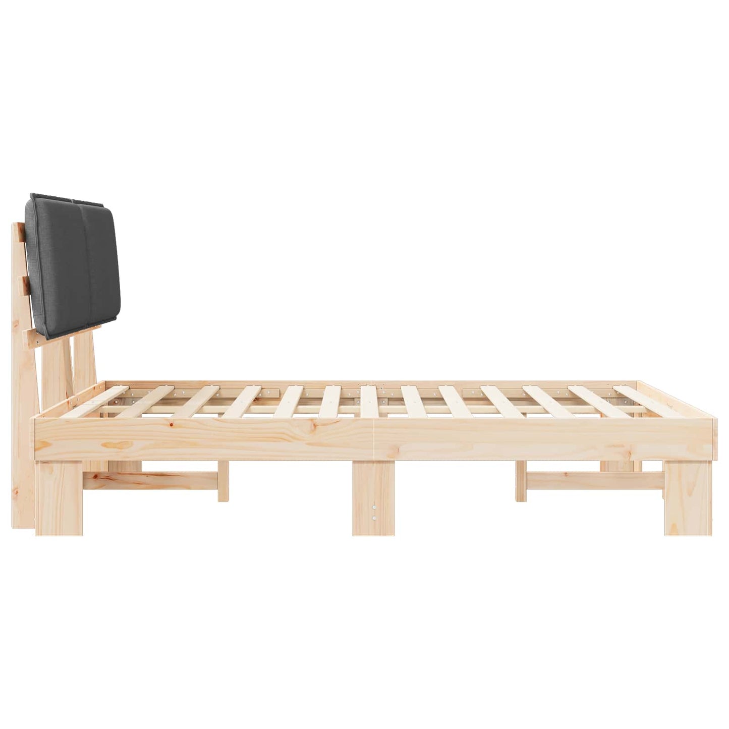 Bedframe met Gevoerd Hoofdgedeelte Donkergrijs 150 x 200 cm is nu te koop bij PeponiXL, paradijselijk wonen!