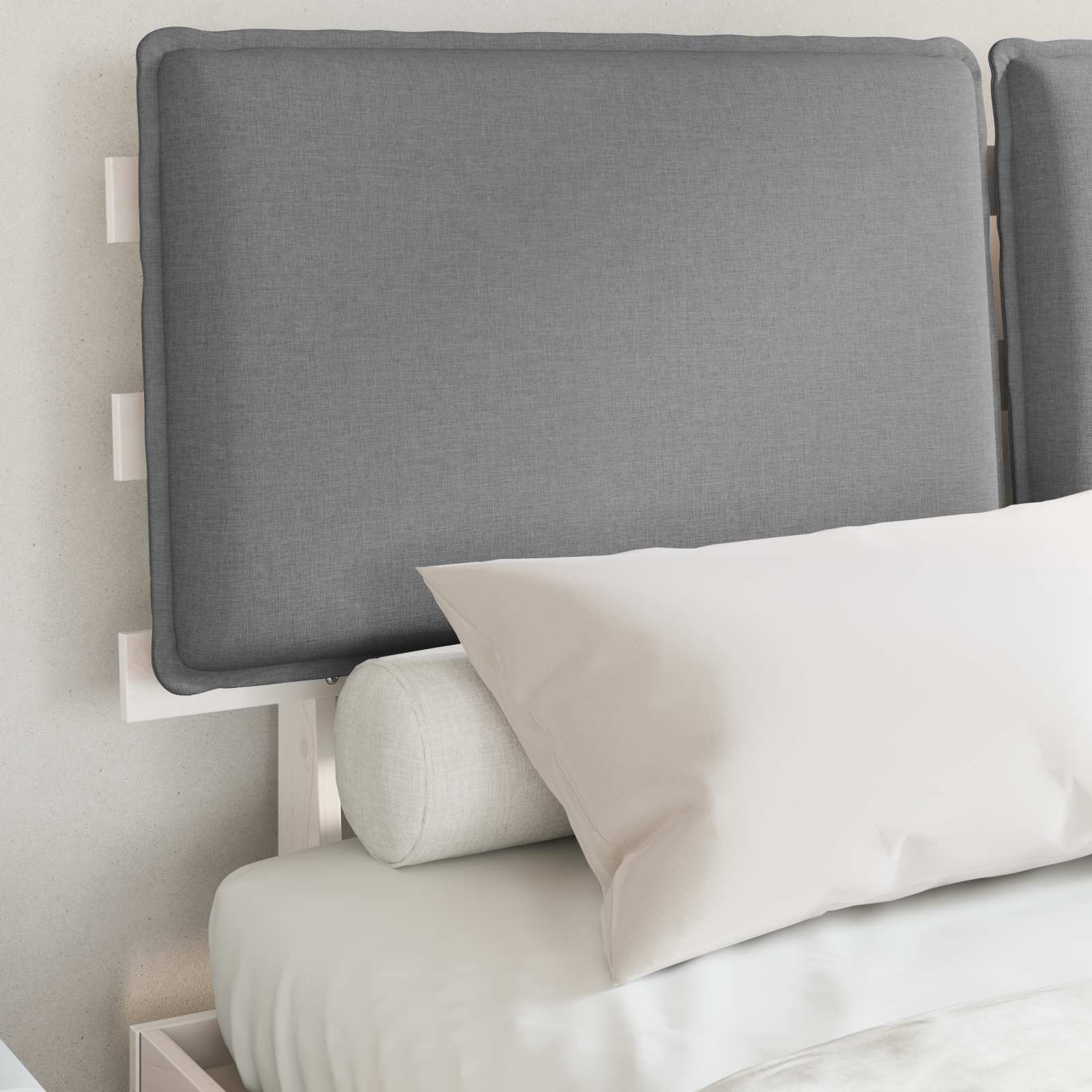 Bedframe met Gevoerd Hoofdgedeelte Lichtgrijs 150 x 200 cm is nu te koop bij PeponiXL, paradijselijk wonen!