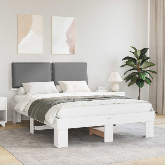 Bedframe met Gevoerd Hoofdgedeelte Lichtgrijs 150 x 200 cm is nu te koop bij PeponiXL, paradijselijk wonen!