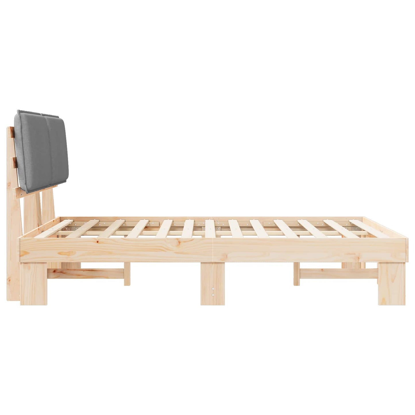 Bedframe met Gevoerd Hoofdgedeelte Lichtgrijs 140 x 200 cm is nu te koop bij PeponiXL, paradijselijk wonen!