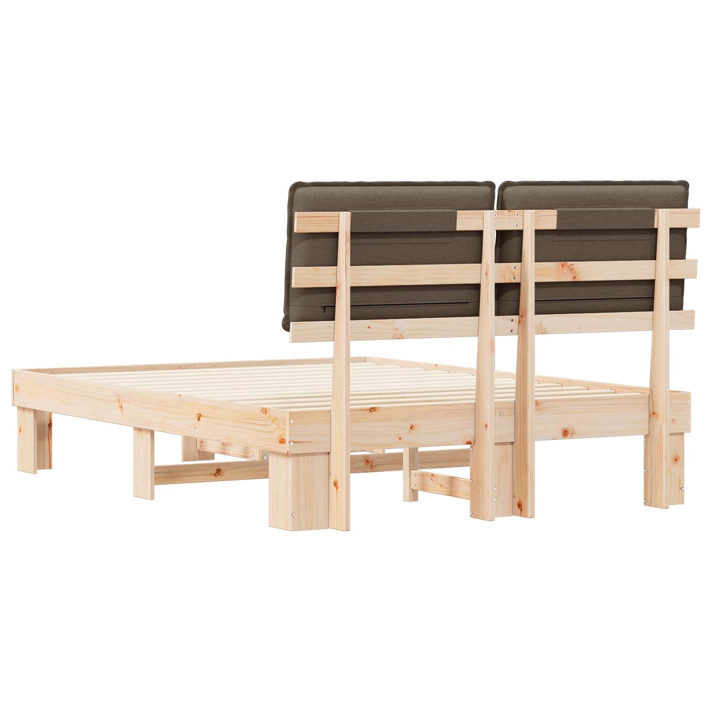 Bedframe met Gevoerd Hoofdgedeelte Taupe 140 x 200 cm is nu te koop bij PeponiXL, paradijselijk wonen!