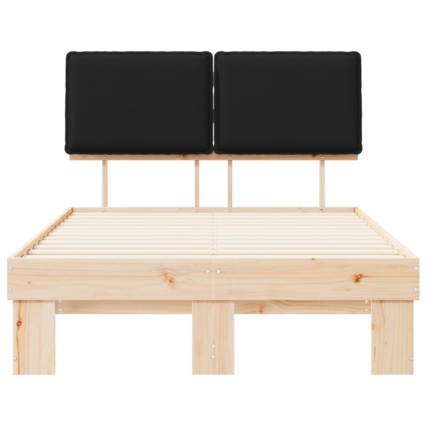 Bedframe met Gevoerd Hoofdgedeelte Zwart 120 x 200 cm is nu te koop bij PeponiXL, paradijselijk wonen!
