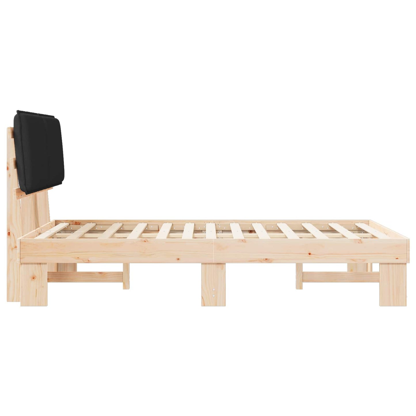 Bedframe met Gevoerd Hoofdgedeelte Zwart 120 x 200 cm is nu te koop bij PeponiXL, paradijselijk wonen!