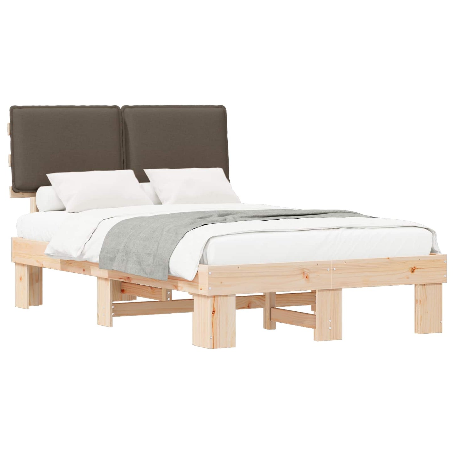 Bedframe met Gevoerd Hoofdgedeelte Taupe 120 x 200 cm is nu te koop bij PeponiXL, paradijselijk wonen!