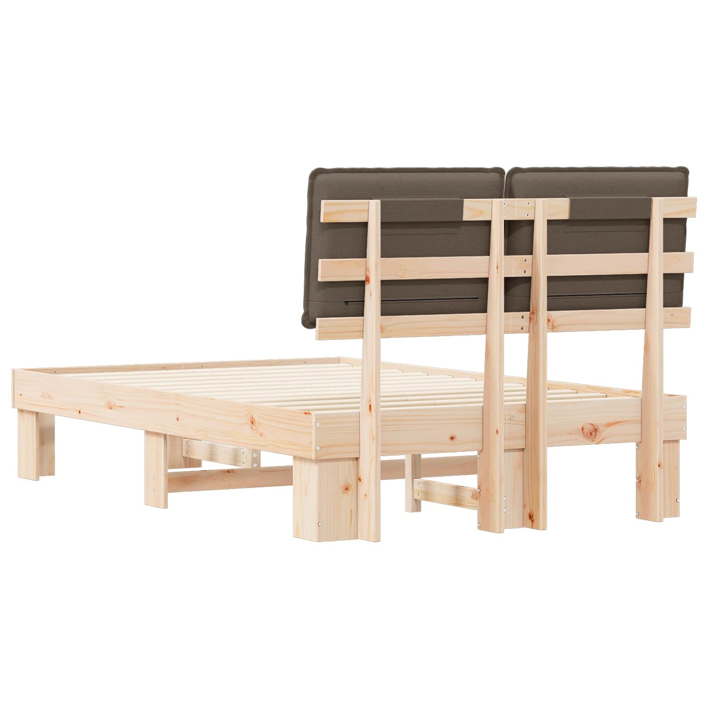 Bedframe met Gevoerd Hoofdgedeelte Taupe 120 x 200 cm is nu te koop bij PeponiXL, paradijselijk wonen!
