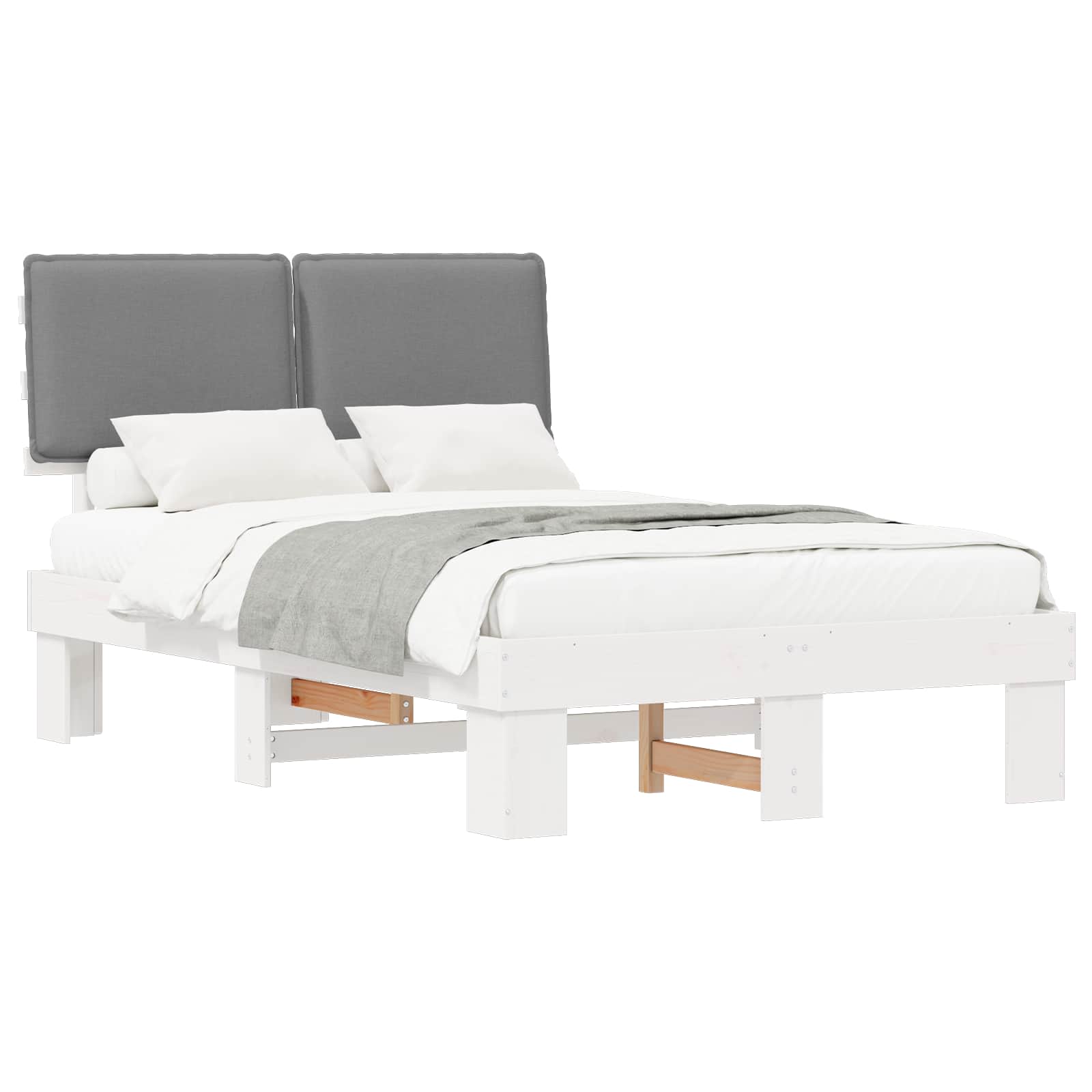 Bedframe met Gevoerd Hoofdgedeelte Lichtgrijs 120 x 200 cm is nu te koop bij PeponiXL, paradijselijk wonen!