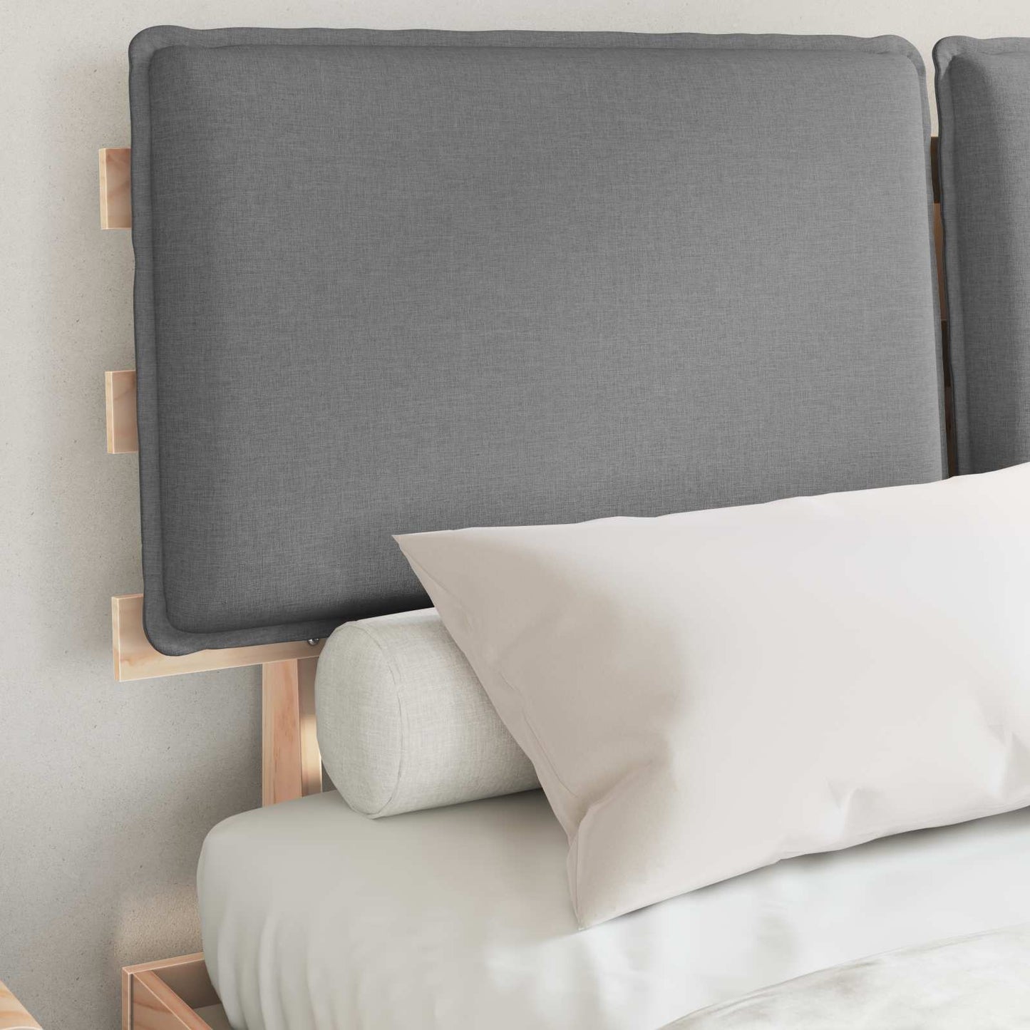 Bedframe met Gevoerd Hoofdgedeelte Lichtgrijs 140 x 190 cm is nu te koop bij PeponiXL, paradijselijk wonen!