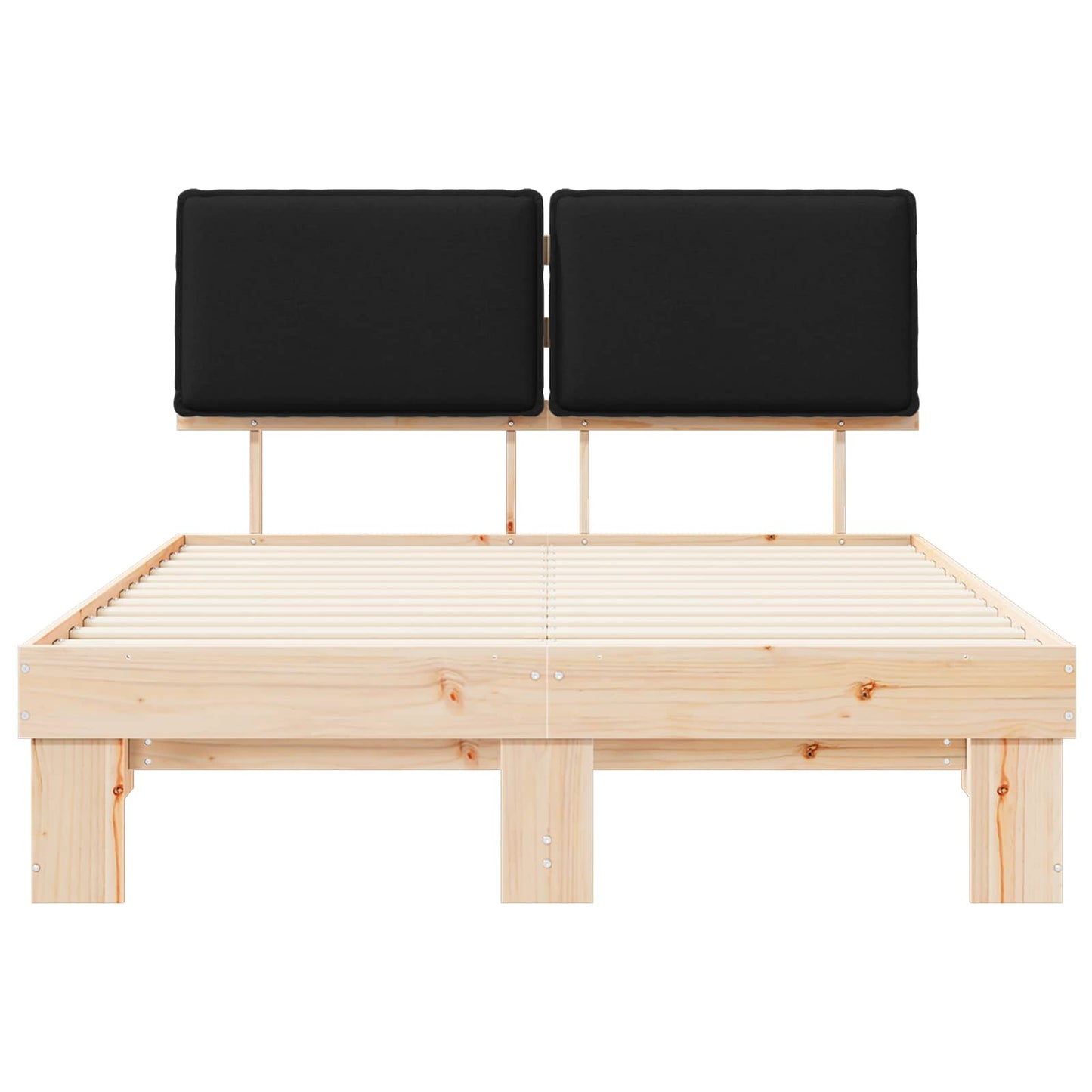 Bedframe met Gevoerd Hoofdgedeelte Zwart 140 x 190 cm is nu te koop bij PeponiXL, paradijselijk wonen!
