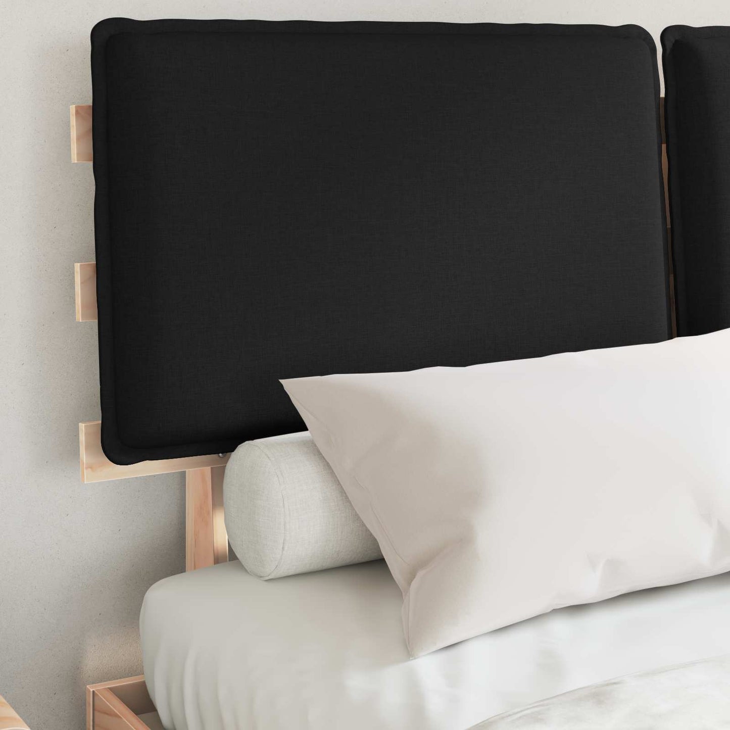 Bedframe met Gevoerd Hoofdgedeelte Zwart 135 x 190 cm is nu te koop bij PeponiXL, paradijselijk wonen!