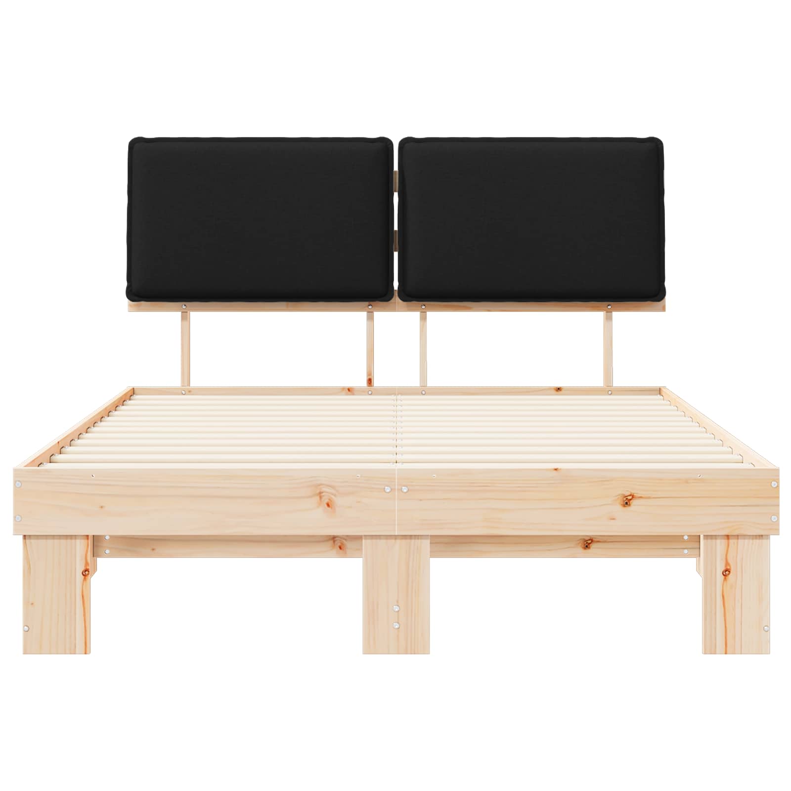 Bedframe met Gevoerd Hoofdgedeelte Zwart 135 x 190 cm is nu te koop bij PeponiXL, paradijselijk wonen!