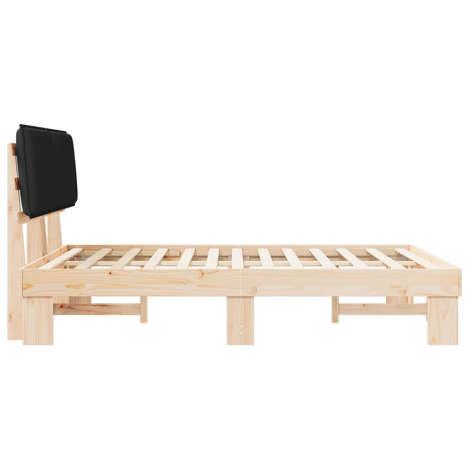 Bedframe met Gevoerd Hoofdgedeelte Zwart 135 x 190 cm is nu te koop bij PeponiXL, paradijselijk wonen!