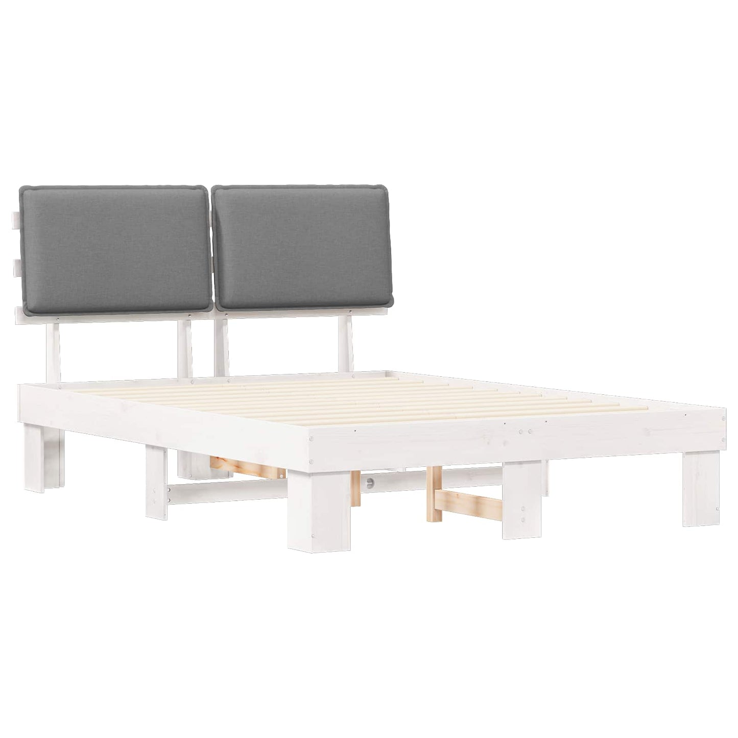 Bedframe met Gevoerd Hoofdgedeelte Lichtgrijs 135 x 190 cm is nu te koop bij PeponiXL, paradijselijk wonen!