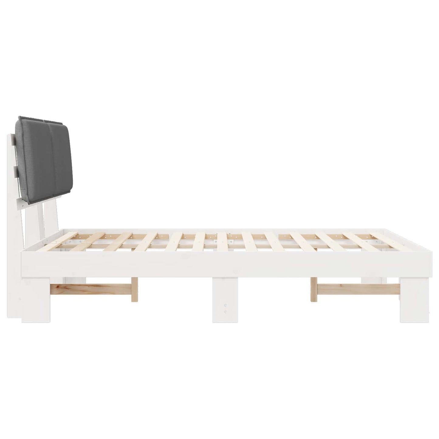 Bedframe met Gevoerd Hoofdgedeelte Lichtgrijs 135 x 190 cm is nu te koop bij PeponiXL, paradijselijk wonen!