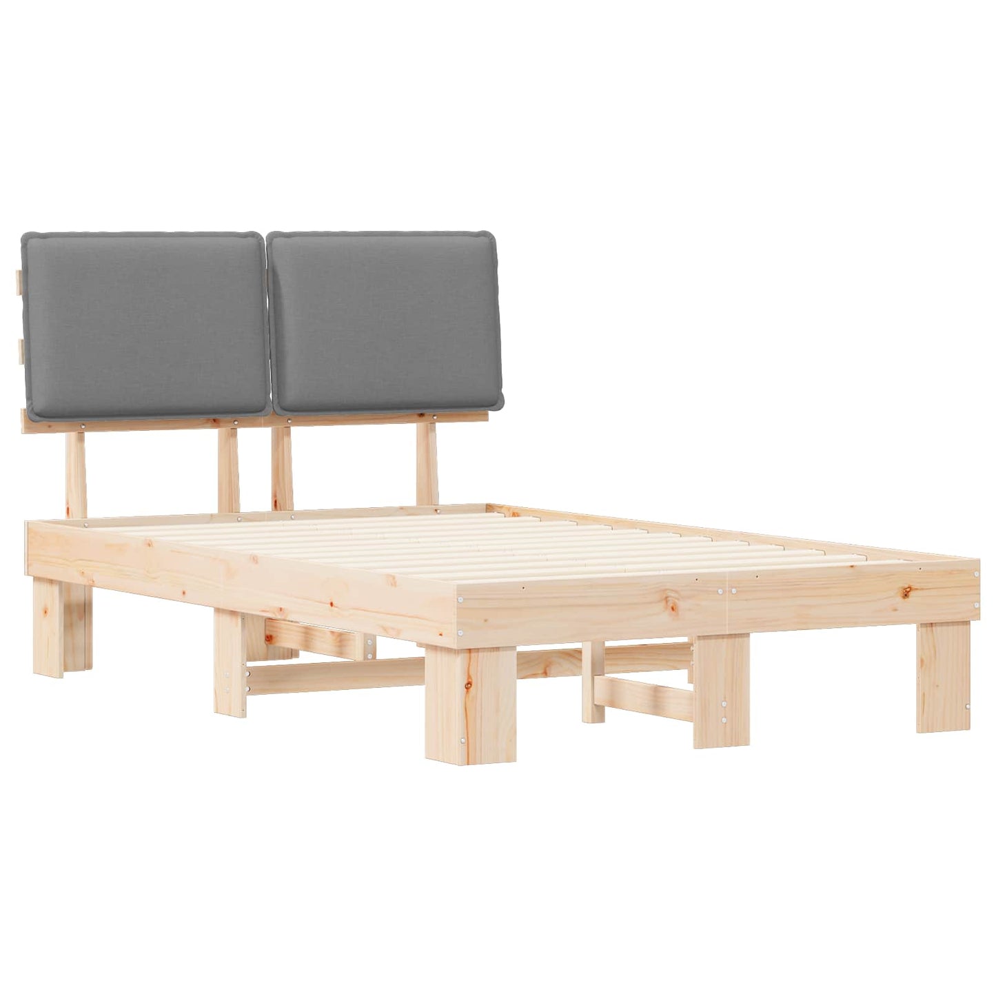 Bedframe met Gevoerd Hoofdgedeelte Lichtgrijs 120 x 190 cm is nu te koop bij PeponiXL, paradijselijk wonen!