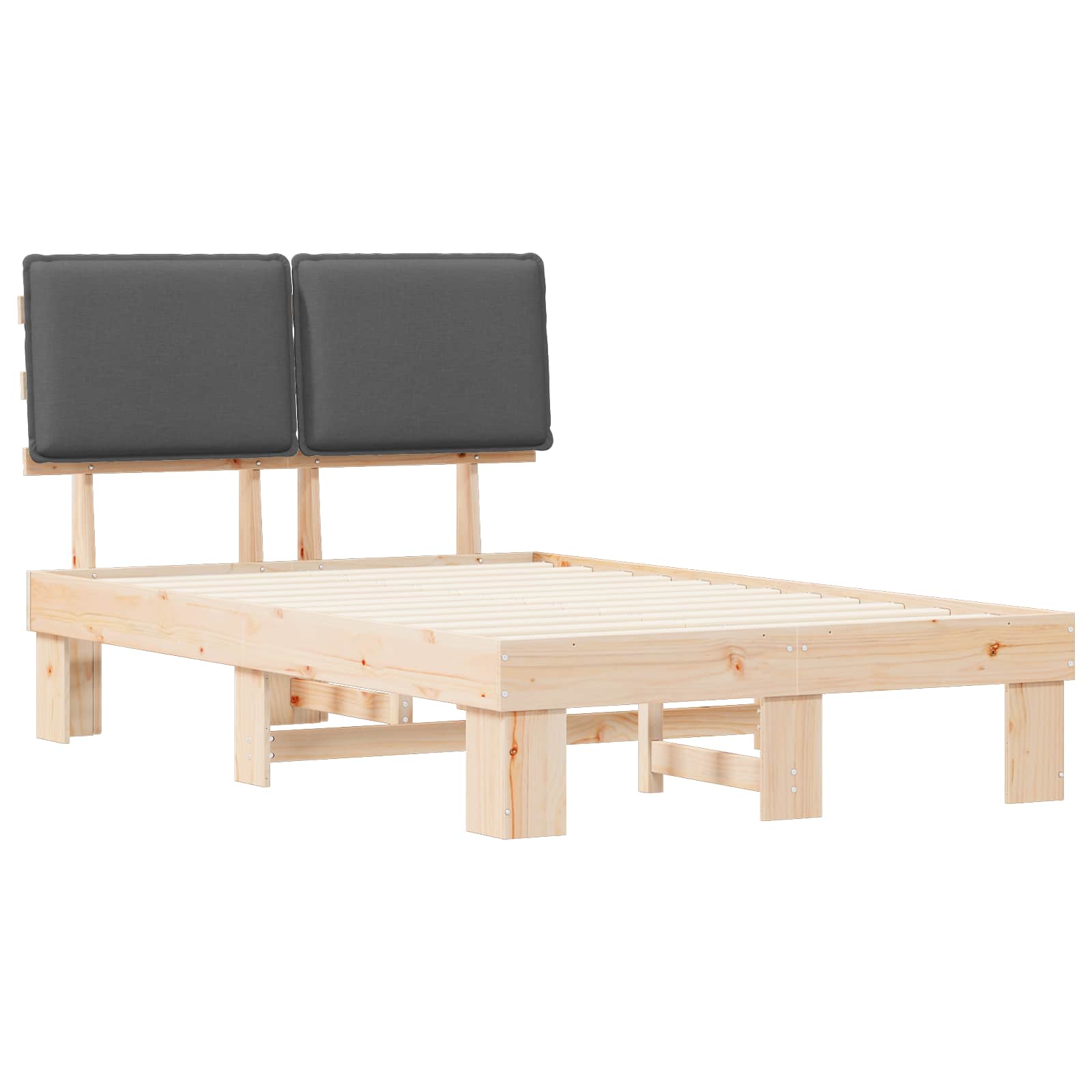 Bedframe met Gevoerd Hoofdgedeelte Donkergrijs 120 x 190 cm is nu te koop bij PeponiXL, paradijselijk wonen!