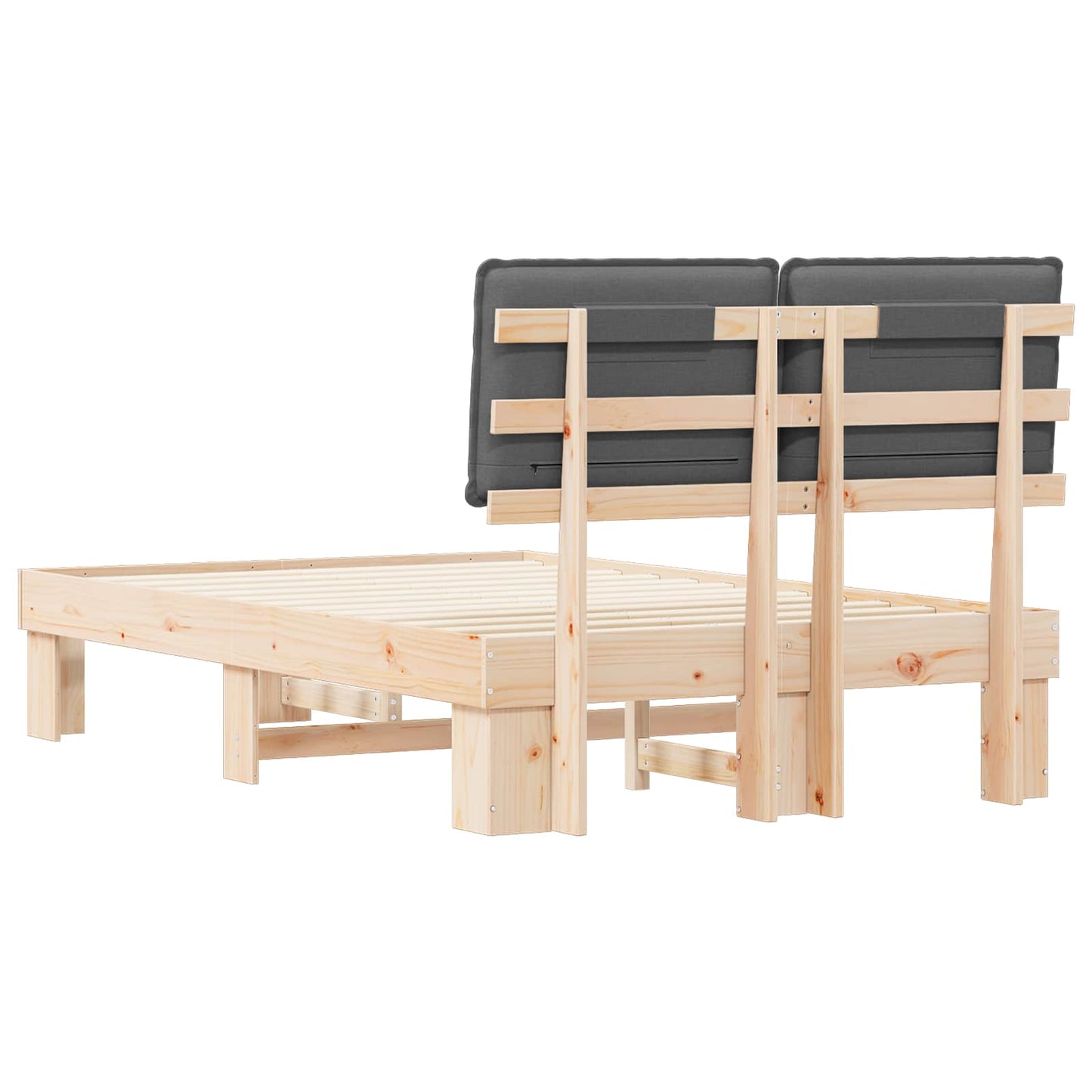 Bedframe met Gevoerd Hoofdgedeelte Donkergrijs 120 x 190 cm is nu te koop bij PeponiXL, paradijselijk wonen!