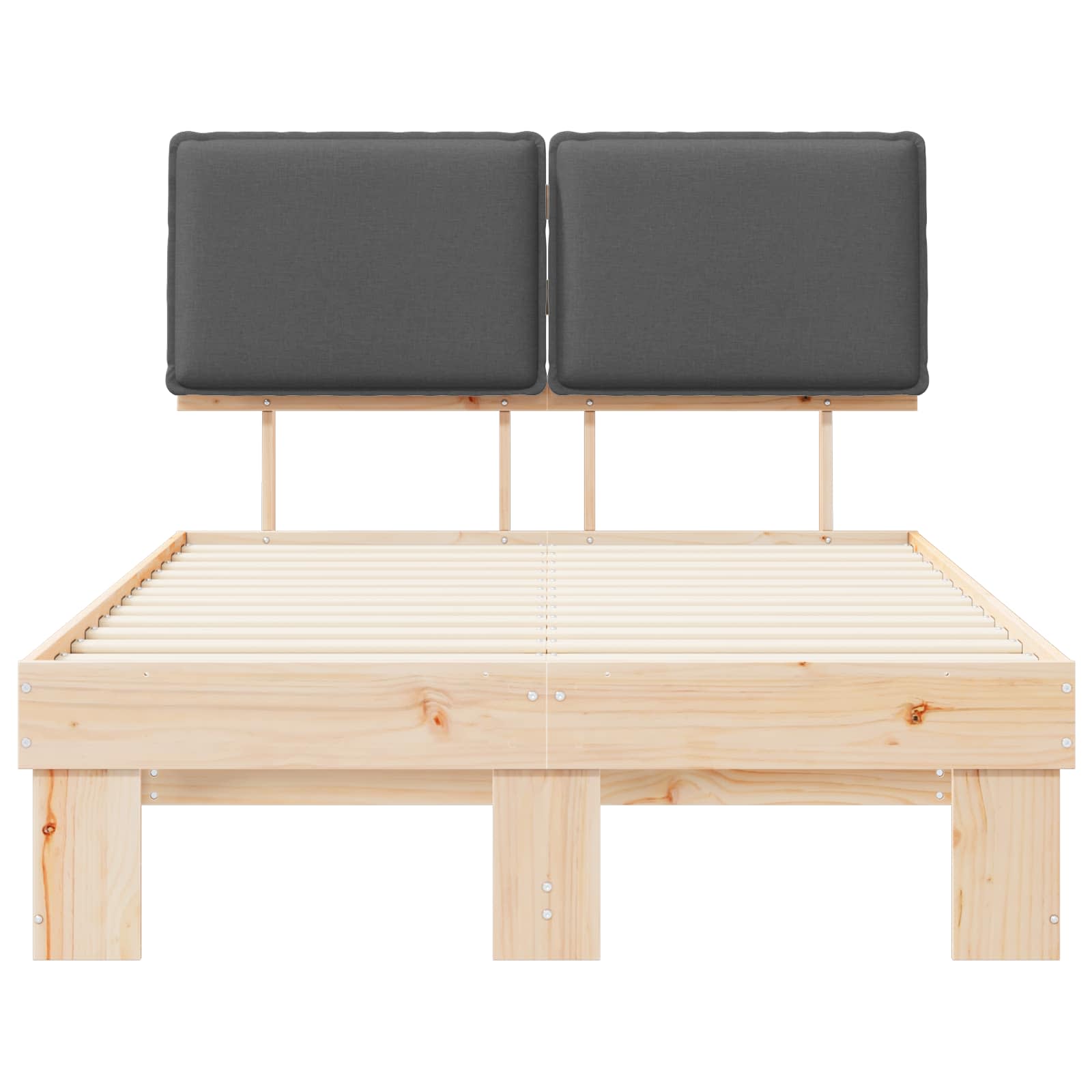 Bedframe met Gevoerd Hoofdgedeelte Donkergrijs 120 x 190 cm is nu te koop bij PeponiXL, paradijselijk wonen!