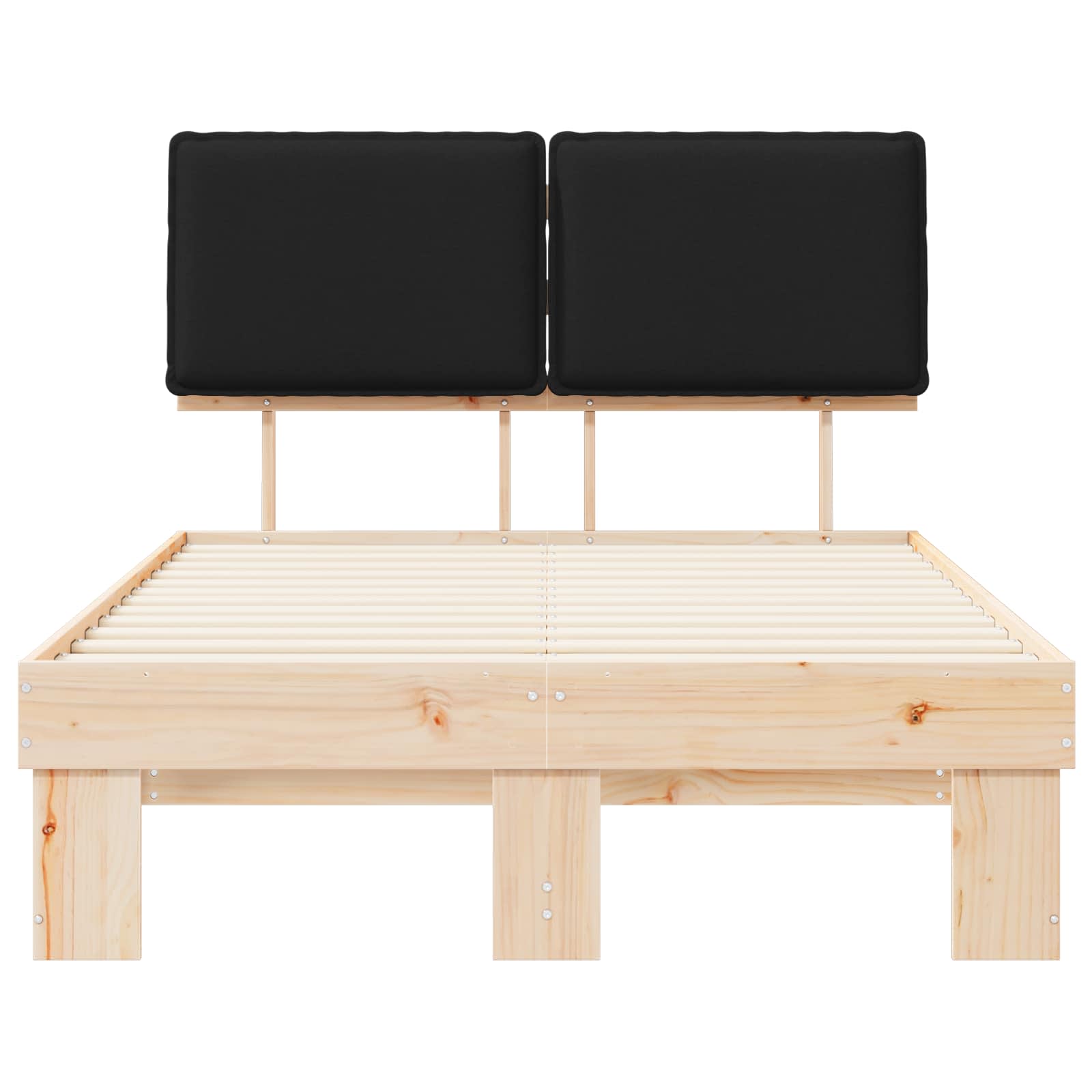 Bedframe met Gevoerd Hoofdgedeelte Zwart 120 x 190 cm is nu te koop bij PeponiXL, paradijselijk wonen!