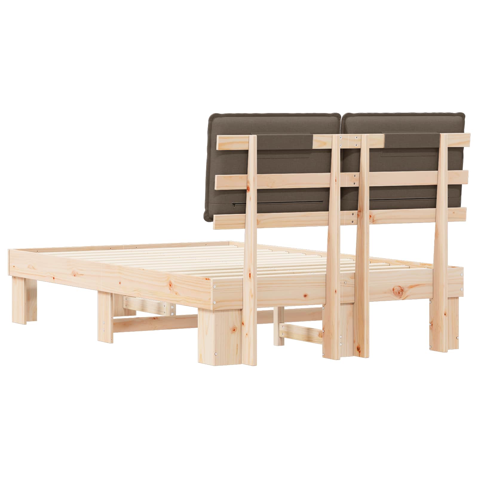 Bedframe met Gevoerd Hoofdgedeelte Taupe 120 x 190 cm is nu te koop bij PeponiXL, paradijselijk wonen!