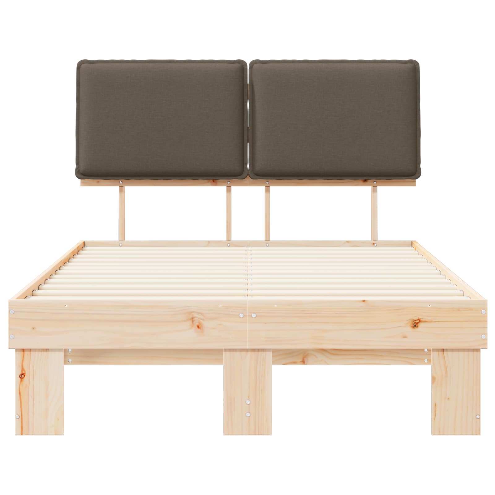 Bedframe met Gevoerd Hoofdgedeelte Taupe 120 x 190 cm is nu te koop bij PeponiXL, paradijselijk wonen!