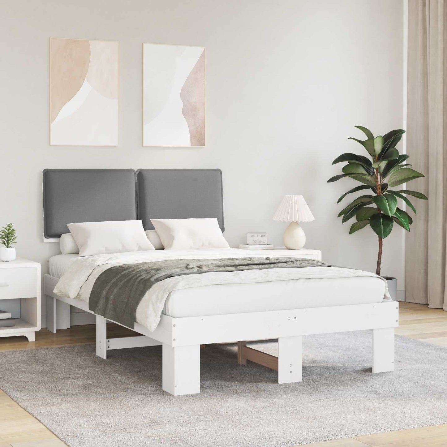 Bedframe met Gevoerd Hoofdgedeelte Lichtgrijs 120 x 190 cm is nu te koop bij PeponiXL, paradijselijk wonen!
