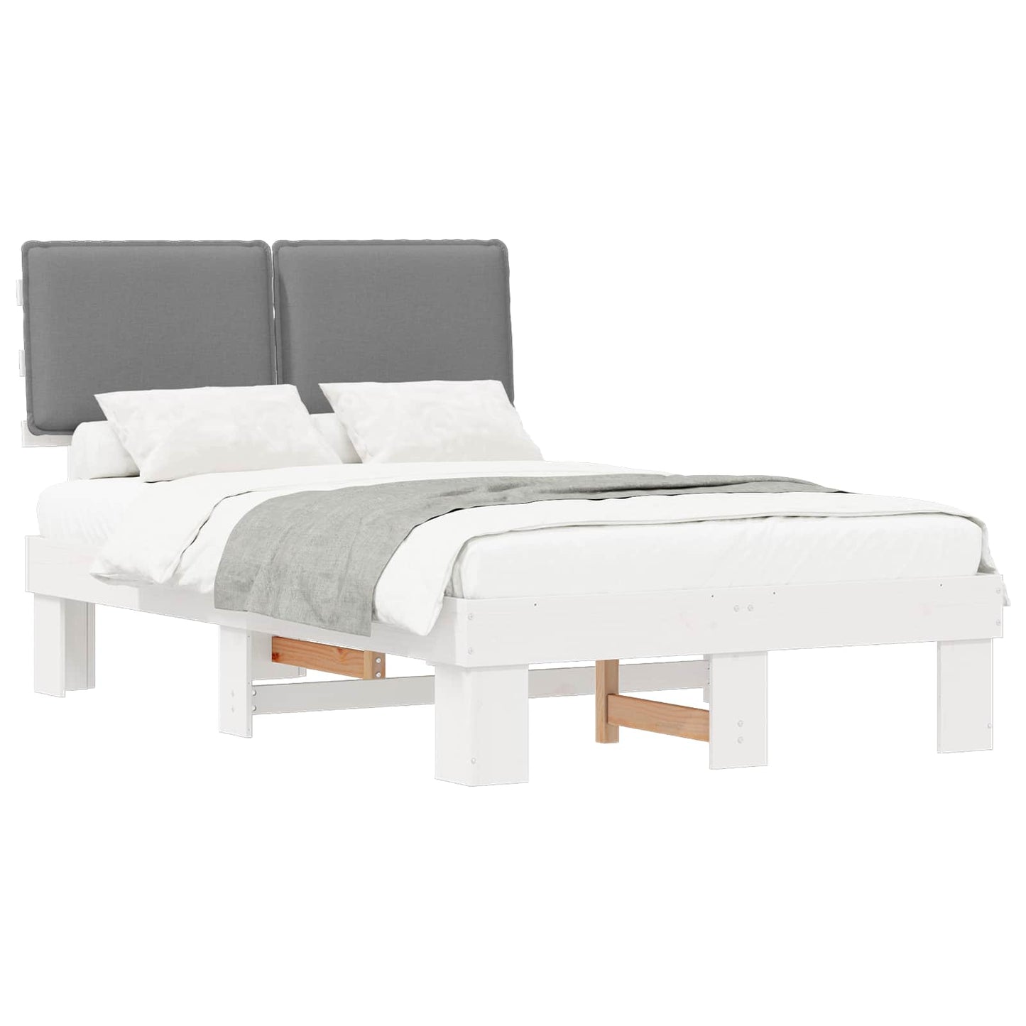 Bedframe met Gevoerd Hoofdgedeelte Lichtgrijs 120 x 190 cm is nu te koop bij PeponiXL, paradijselijk wonen!