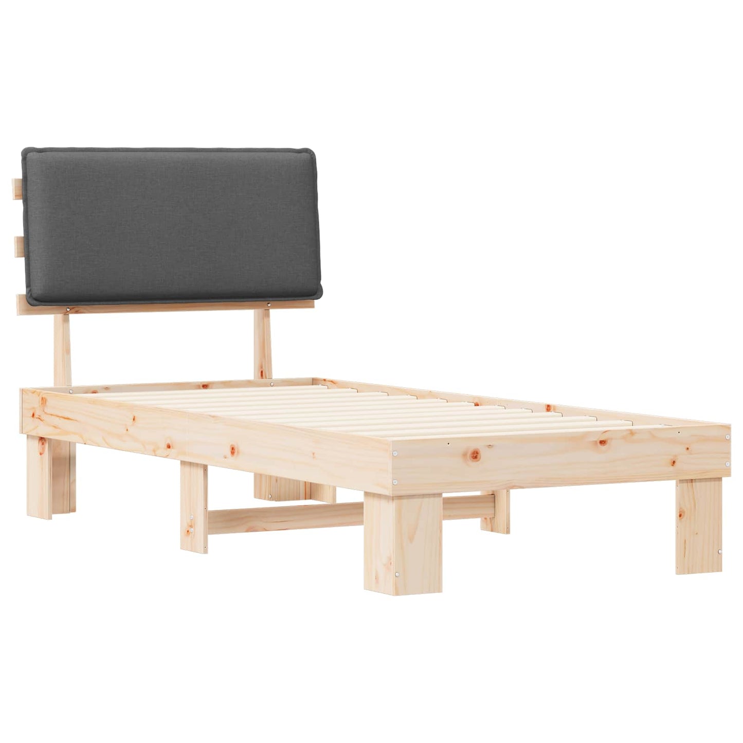 Bedframe met Gevoerd Hoofdgedeelte Donkergrijs 100 x 200 cm is nu te koop bij PeponiXL, paradijselijk wonen!
