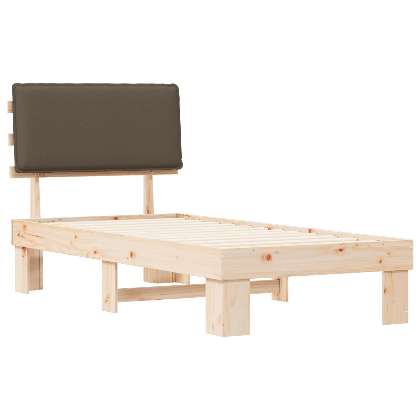 Bedframe met Gevoerd Hoofdgedeelte Taupe 100 x 200 cm is nu te koop bij PeponiXL, paradijselijk wonen!