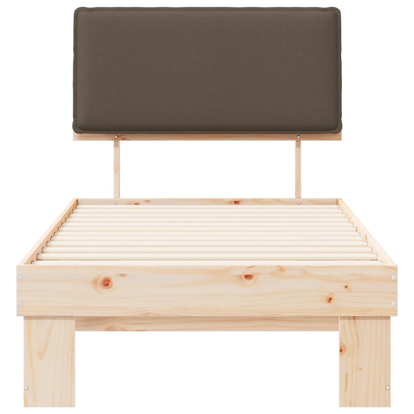 Bedframe met Gevoerd Hoofdgedeelte Taupe 100 x 200 cm is nu te koop bij PeponiXL, paradijselijk wonen!