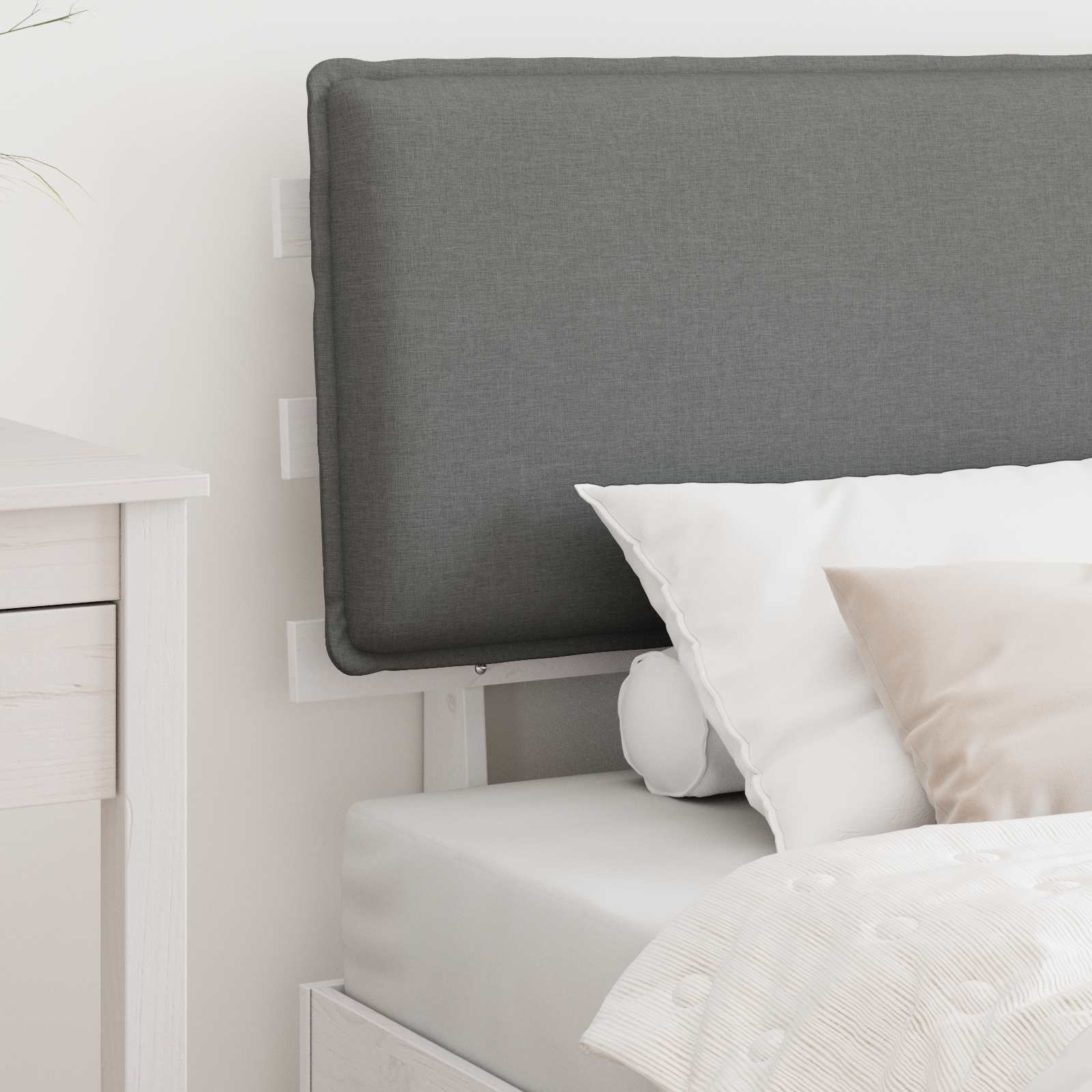 Bedframe met Gevoerd Hoofdgedeelte Lichtgrijs 90 x 200 cm is nu te koop bij PeponiXL, paradijselijk wonen!