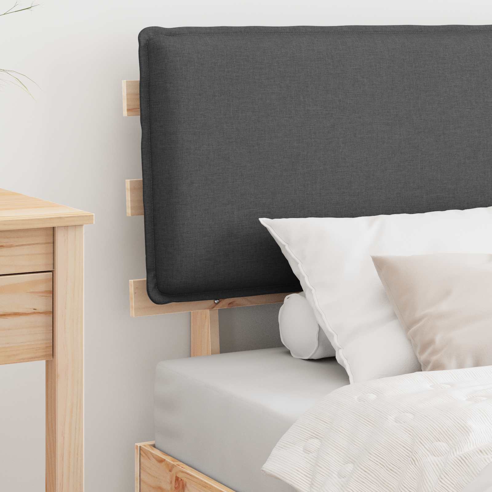 Bedframe met Gevoerd Hoofdgedeelte Donkergrijs 80 x 200 cm is nu te koop bij PeponiXL, paradijselijk wonen!