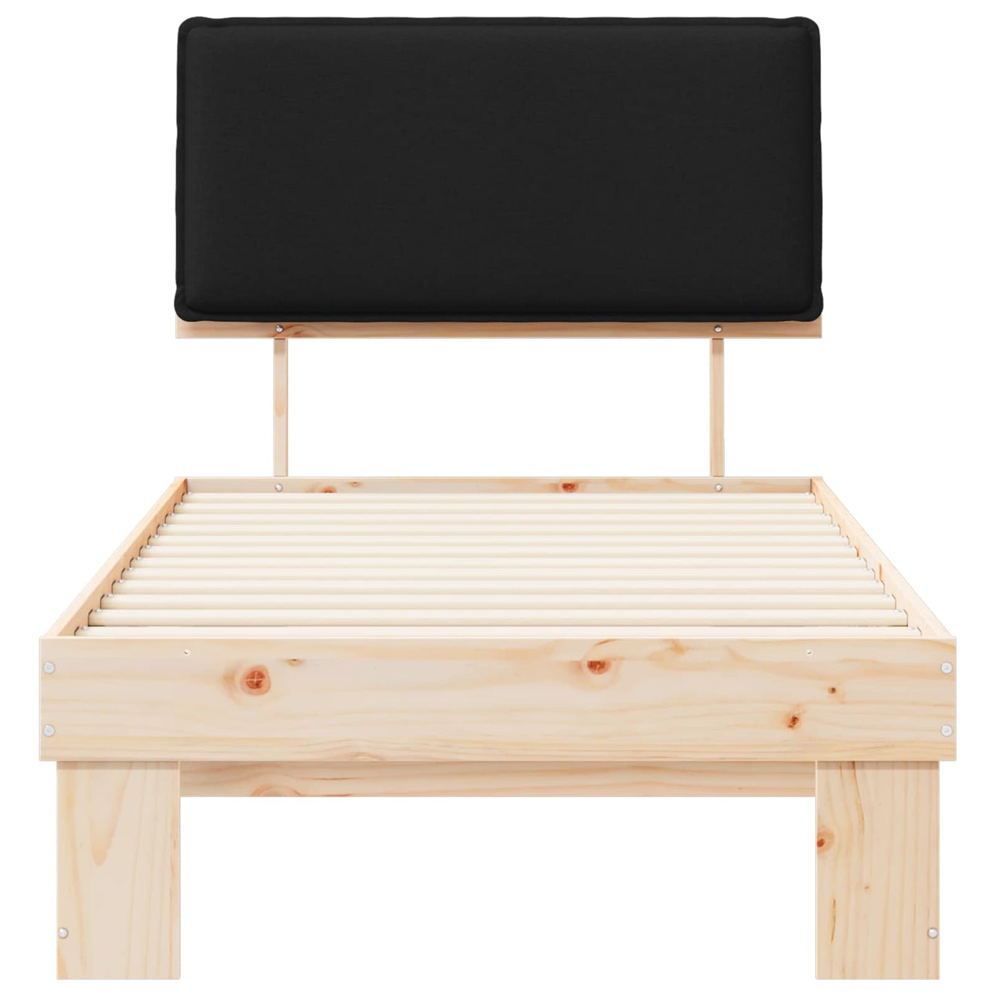 Bedframe met Gevoerd Hoofdgedeelte Zwart 80 x 200 cm is nu te koop bij PeponiXL, paradijselijk wonen!