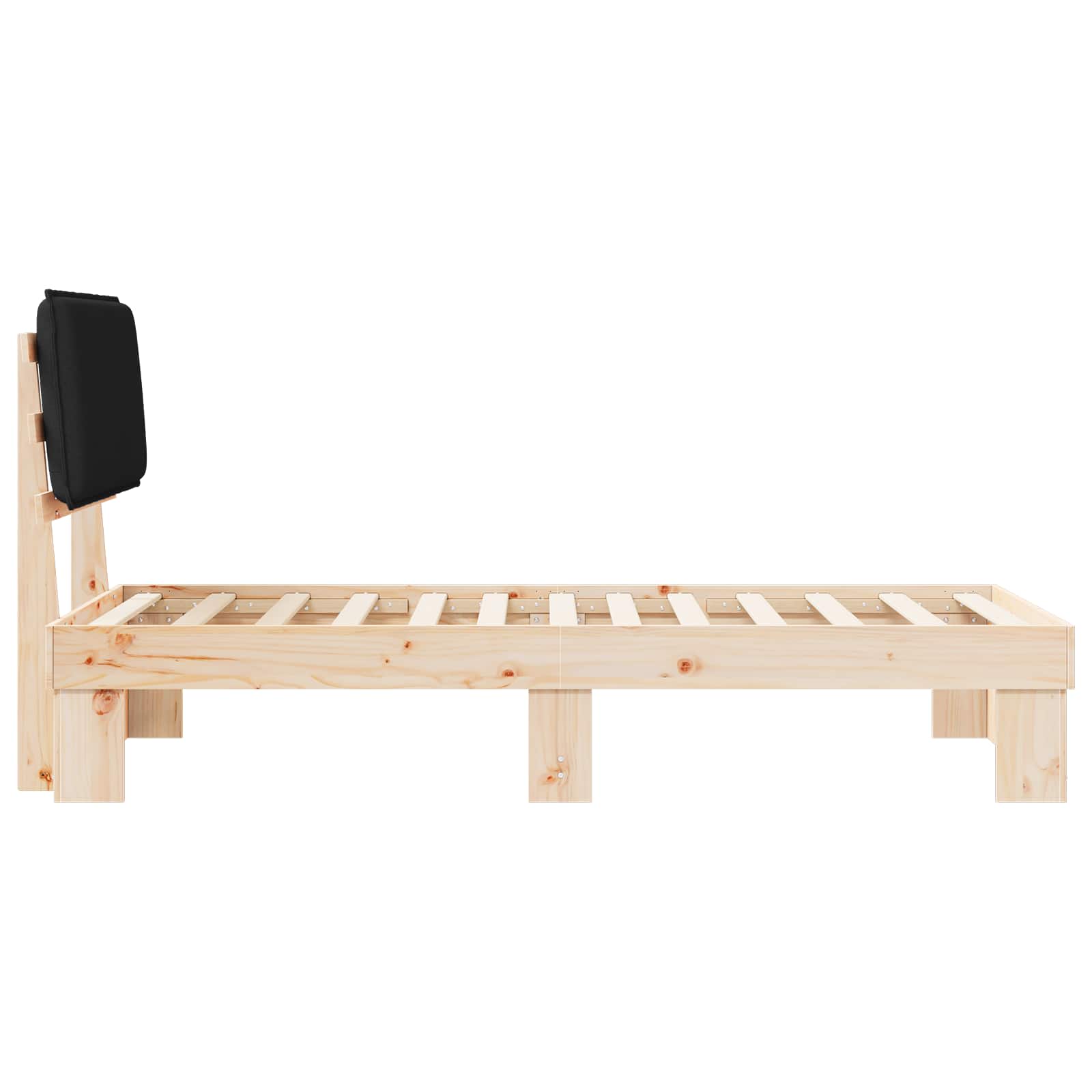 Bedframe met Gevoerd Hoofdgedeelte Zwart 80 x 200 cm is nu te koop bij PeponiXL, paradijselijk wonen!