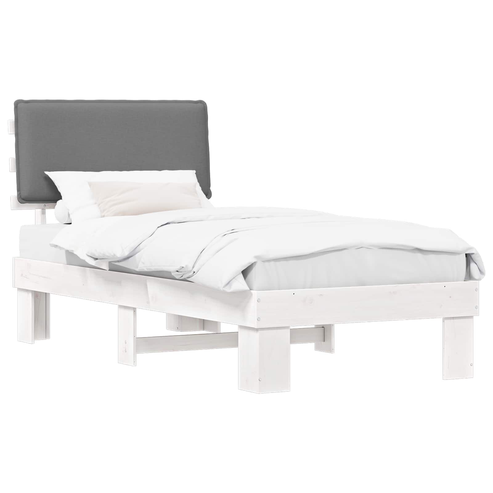 Bedframe met Gevoerd Hoofdgedeelte Lichtgrijs 80 x 200 cm is nu te koop bij PeponiXL, paradijselijk wonen!
