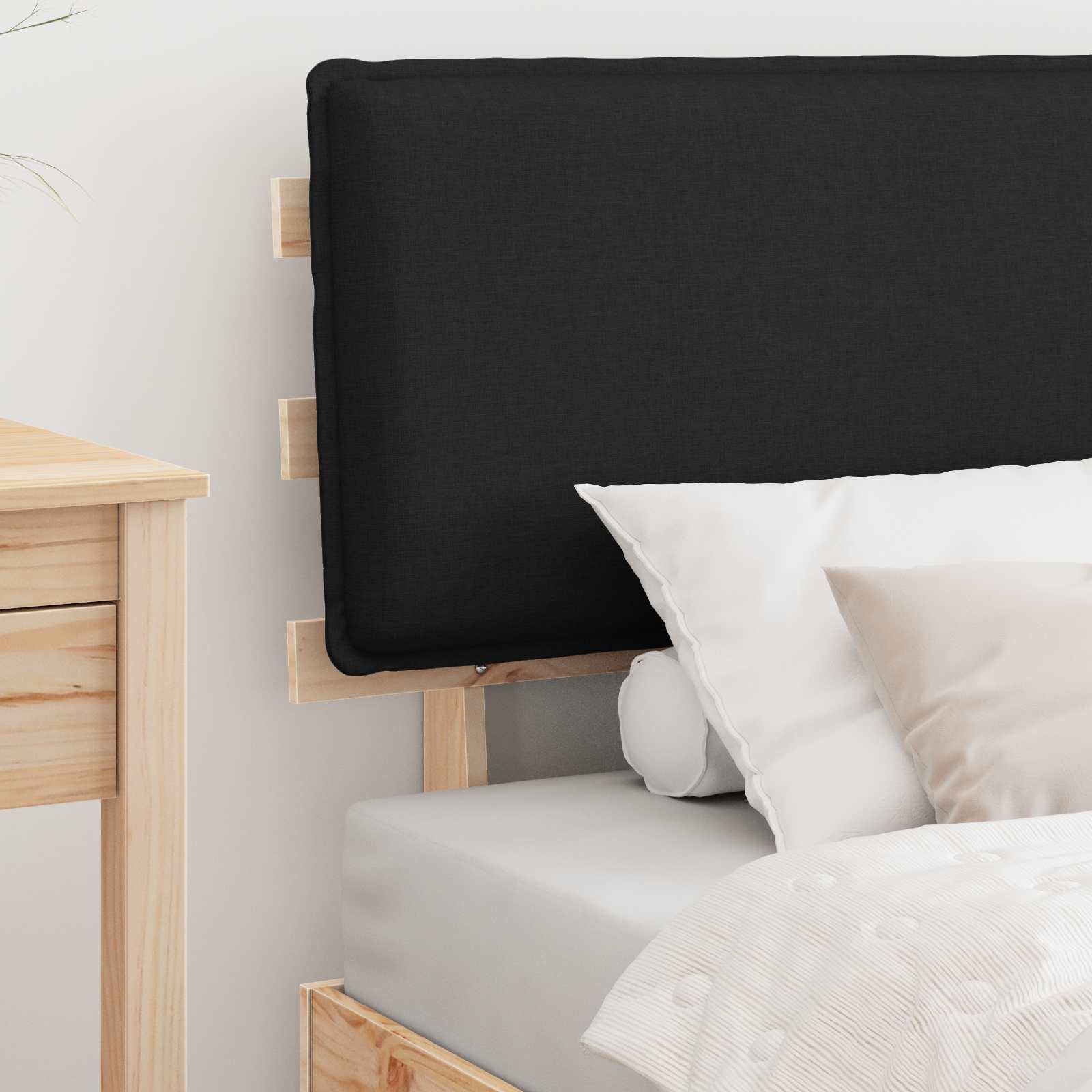 Bedframe met Gevoerd Hoofdgedeelte Zwart 90 x 190 cm is nu te koop bij PeponiXL, paradijselijk wonen!