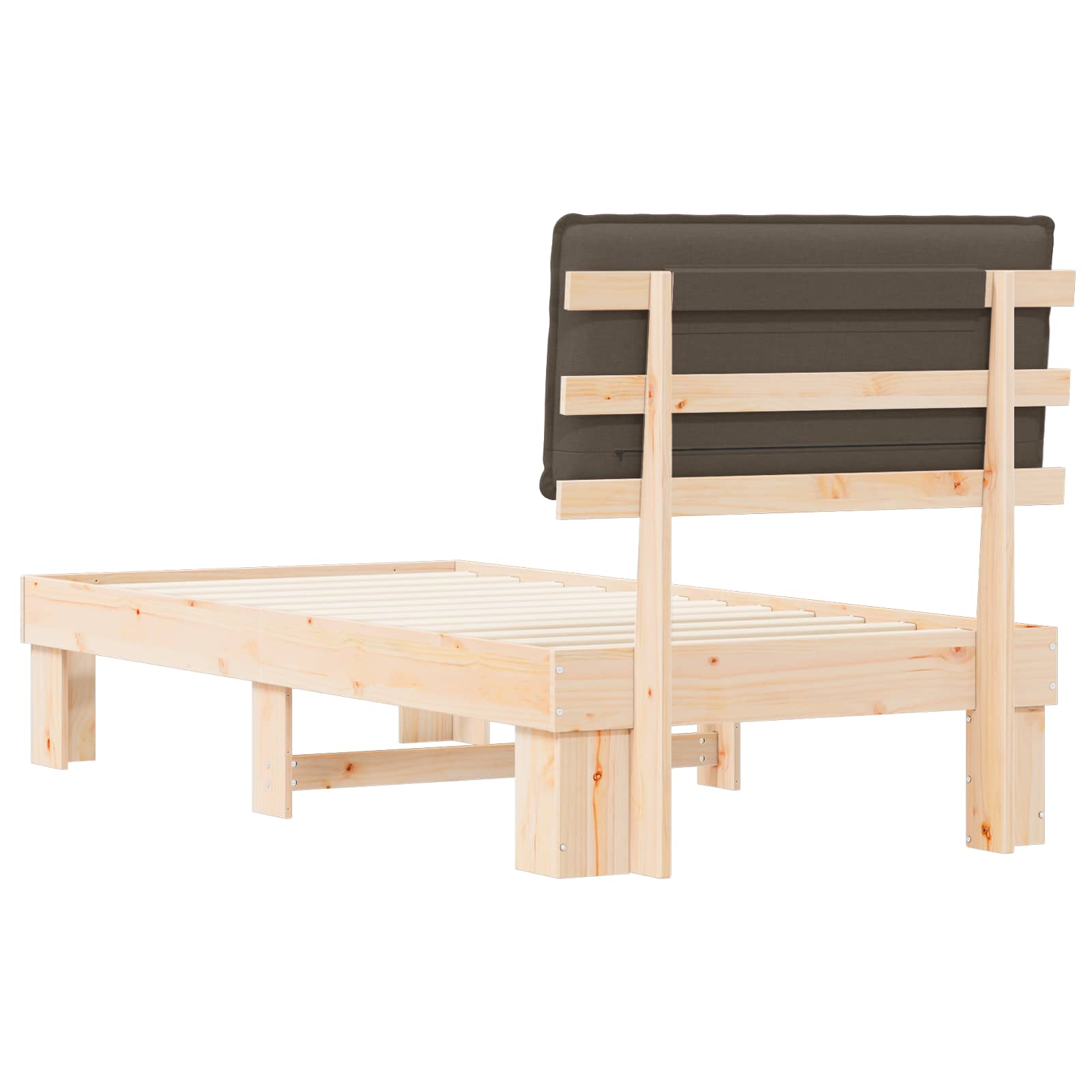 Bedframe met Gevoerd Hoofdgedeelte Taupe 90 x 190 cm is nu te koop bij PeponiXL, paradijselijk wonen!